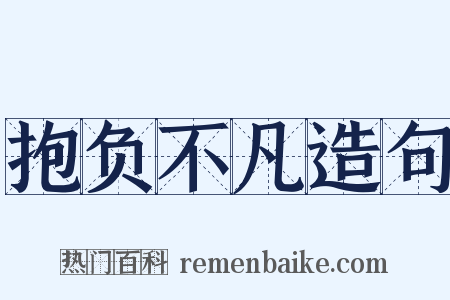抱负不凡造句是什么意思的图片